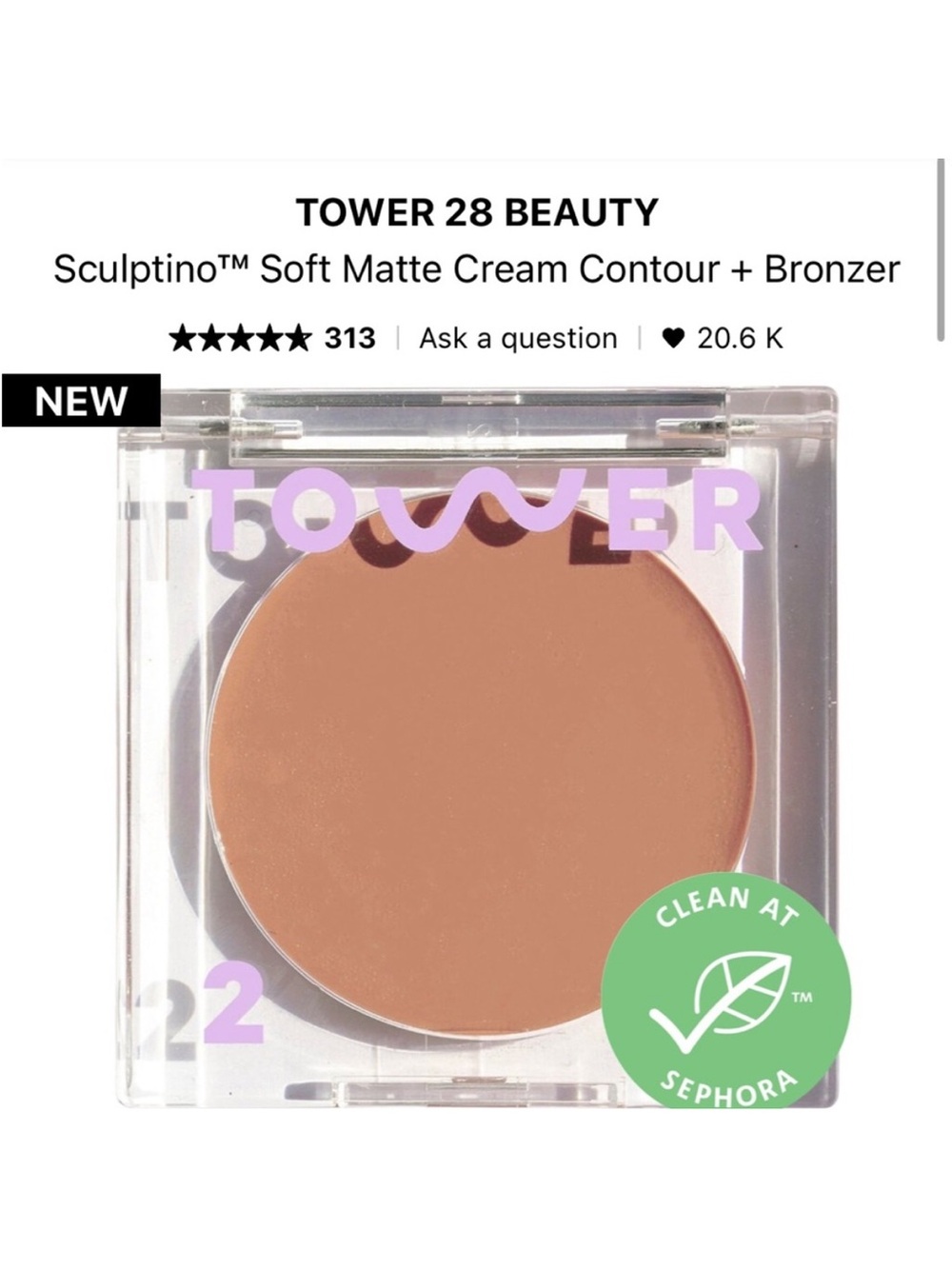 NEW Tower 28 Sculptino soft contour cream in Broad